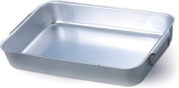 Pentole Agnelli Professional Aluminium Rectangular Roasting Plate 3 Mm. Thick, Length 39 cm, Silver, 36x26x8 cm