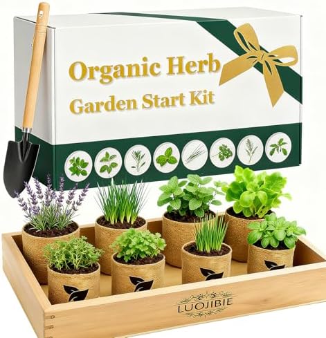 Organic Indoor Herb Garden Start Kit - Unique Gifts for Women, Ch...