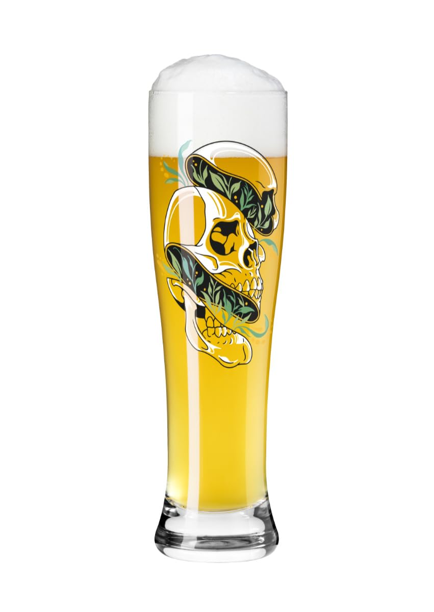 RITZENHOFF 3481016 Wheat Beer Glass 500 ml Set of 2 Brauchzeit Series 2 Pieces with Wild Animals Motifs Made in Germany