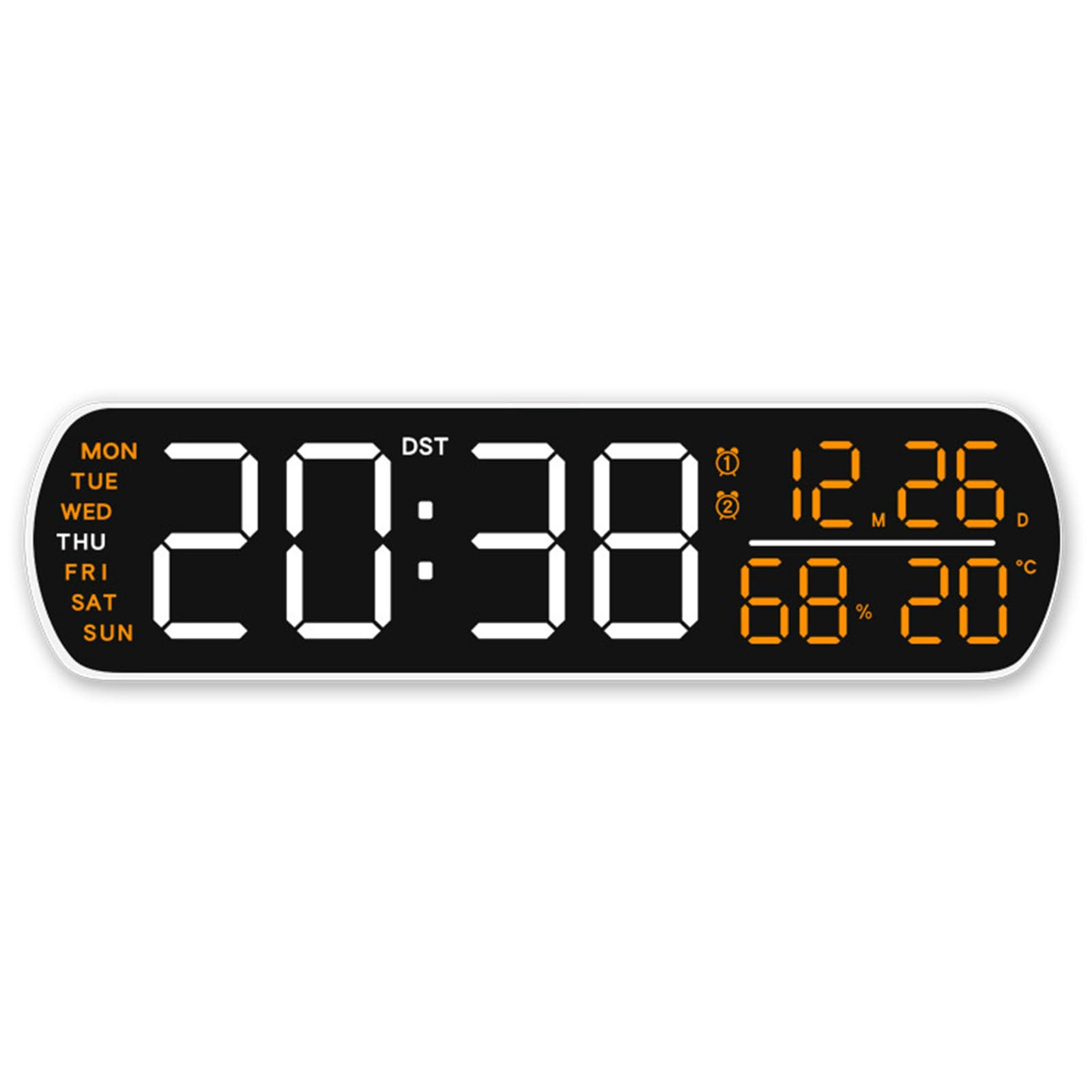 ZEPFJHE Digital Wall Clock, Digital LED Alarm Clocks with Date, Large Display Week, Temperature for Bedroom Table Clocks Desk Wall