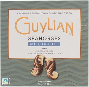 Guylian Seahorses Milk Truffle Chocolates   Belgian Milk Chocolate Seahorse-shaped Pralines with Truffle Filling, 150 g