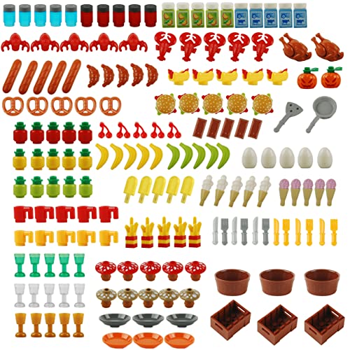 El Mejor Listado de Accesorios de construcción los preferidos por los clientes. 43 BAENRCY - Juego de 180 bloques de construcción de alimentos, accesorios de sencery de cocina, juego de ladrillos de construcción, juego de construcción compatible con todas las...