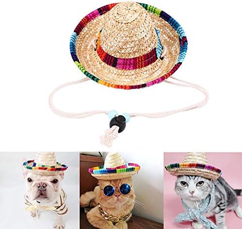 Sombrero divertido para perro disfraz mexicano, tamaño grande miniatura 6