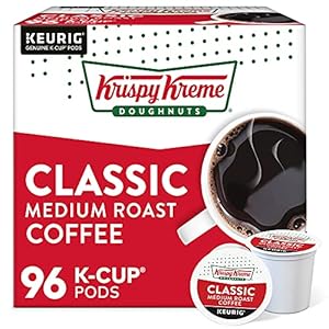 Krispy Kreme Classic Coffee, Keurig Single Serve K-Cup Pods, Medium Roast, 96 Count (4 Packs of 24)