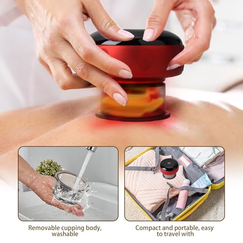 5-in-1 Smart Cupping Therapy Set, Electric Cupping Massager with 12 Adjustable Suction & Heat Levels, Red Light Therapy, Multifunctional Cupping Therapy Device for Relief and Relaxation - Image 6