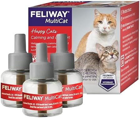 FELIWAY MultiCat Cat Calming Pheromone Diffuser Refill - 3 Pack |...