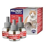 FELIWAY MultiCat Cat Calming Diffuser Refill (3 Pack, 90 Day Supply ) – Helps Reduce Fighting, Tension & Aggression Between Cats – Cat Pheromone Diffuser Refill for Multi‑Cat Homes