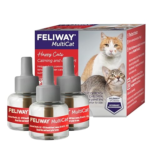 FELIWAY MultiCat Cat Calming Diffuser Refill (3 Pack, 90 Day Supply ) – Helps…