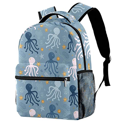 Sac à dos voyage bleu hippopotame pour les sorties scolaires des enfants