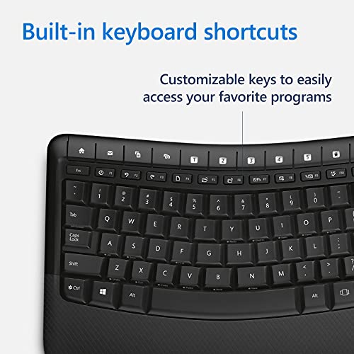 Microsoft Wireless Comfort Desktop 5050 - Black. Wireless, Ergonomic Keyboard And Mouse Combo. Built-In Palm Rest And Comfort Curve Design. Customizable Windows Shortcut Keys #TOP3