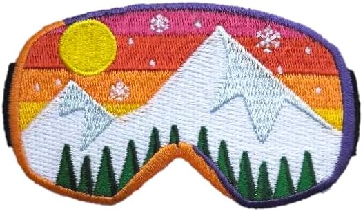 PatchClub Ski Snowboard Goggles Patch, 3.5 inches, Winter Mountain Sports Adventure Patch - Colorful, Fully Embroidered Iron On/Sew On