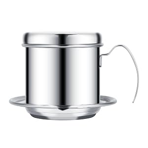 Stainless Steel Drip Coffee Filter Maker Vietnamese Drip Coffee Pot Infuser Ideal for on the home Silver