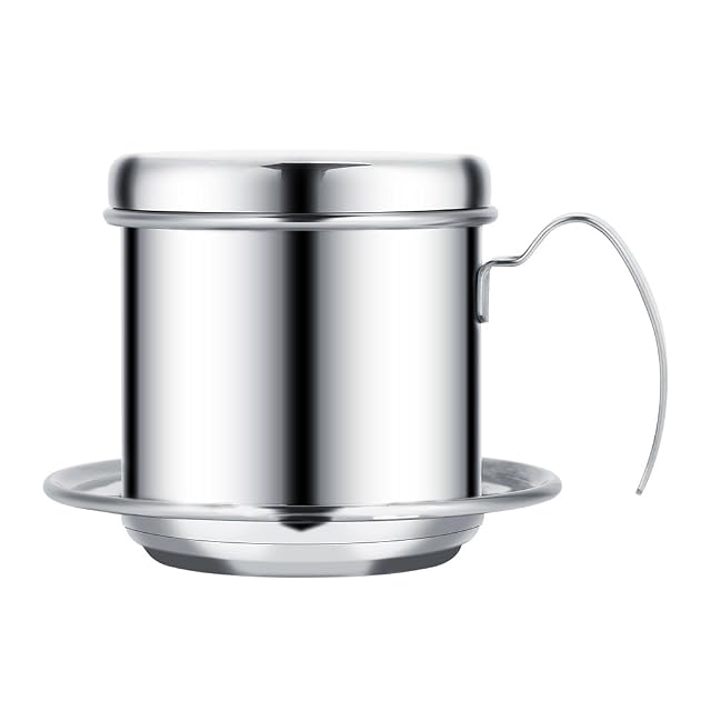 Zerone Vietnamese Coffee Drip Filter Maker Stainless Steel Cup Infuser Home Easy Travel Office Environmentally Friendly SILVER