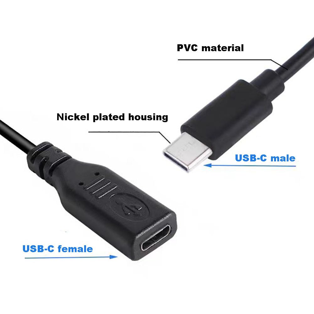 RUNCCI-YUN 10Pcs Connettore femmina USB Type-C,28AWG 5V 3A femmina USB Cavo nudo a 4 pin,connettore usb a saldare,Cavo di prolunga USB Type-C,cavo Pigtail USBper Riparazione sostitutiva fai-da-te