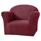 High Stretch Kids Roundy Chair Cover Children Armrest Sofa Cover Mini Size Sofa Slipcovers, 1 Seat Armchair Couch Cover For Children/Toddlers/Baby,Max Suitable For 22*16*15 Inch Sofas ( Color : Wine R