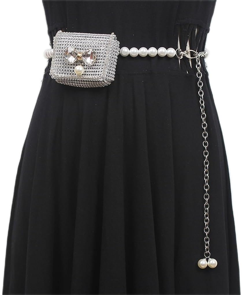 Belt Accessories Women's mini rhinestone small bag embellished with skirt shirt chain waist chain bag ins