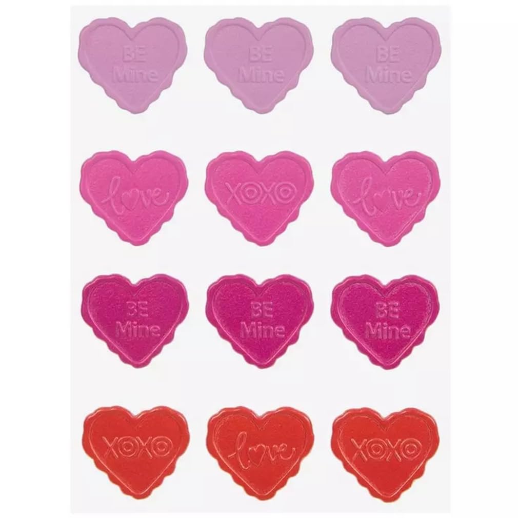 Heart-Shaped Wax Seal Stickers for Your Valentine Cards - 12 Piece