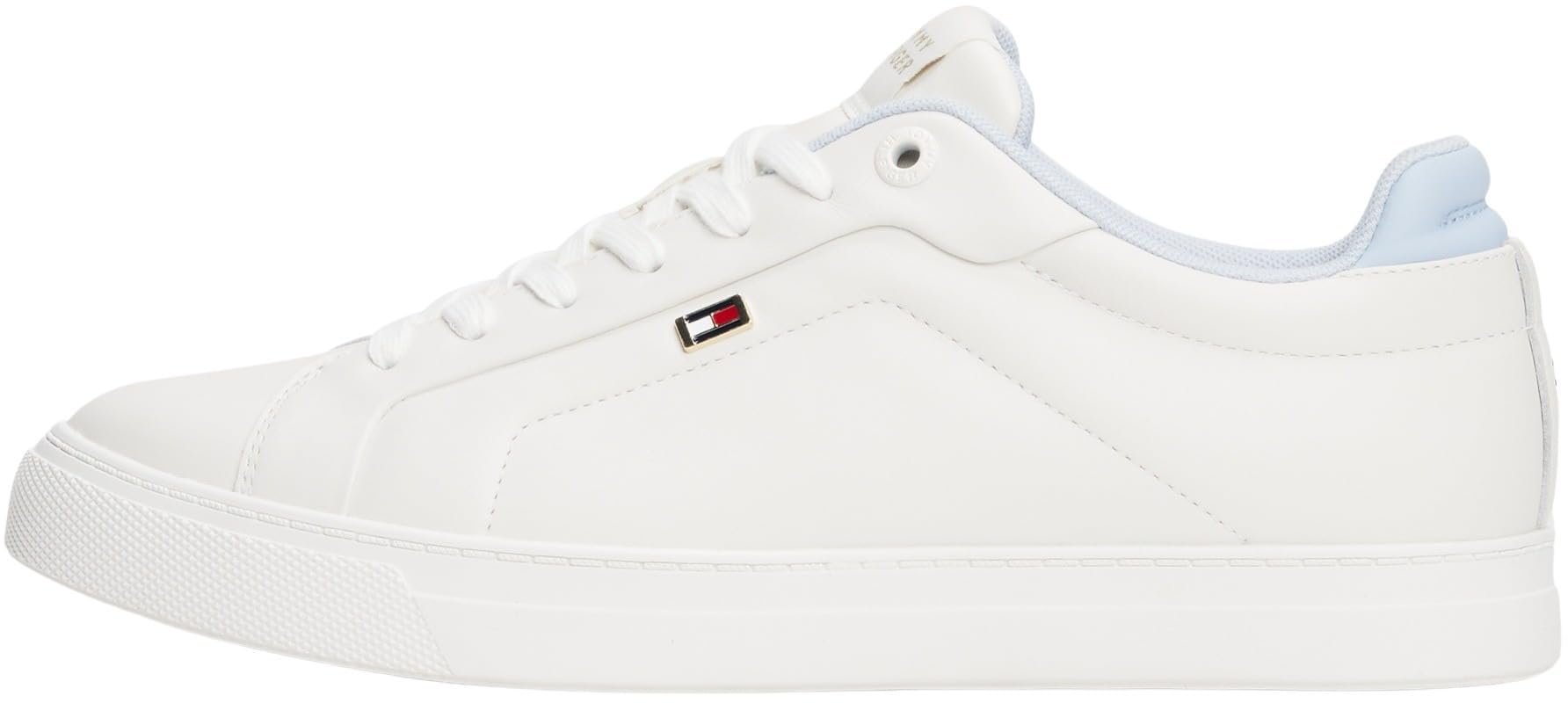 Tommy Hilfiger Women’s Sporty Low Top Vulcanised Runner Trainers, Multicolor (Ecru/Breezy Blue), 6.5