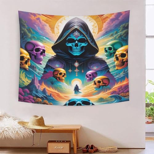 Tapisserie crâne 3D décoration murale tissu drapé salon chambre ado