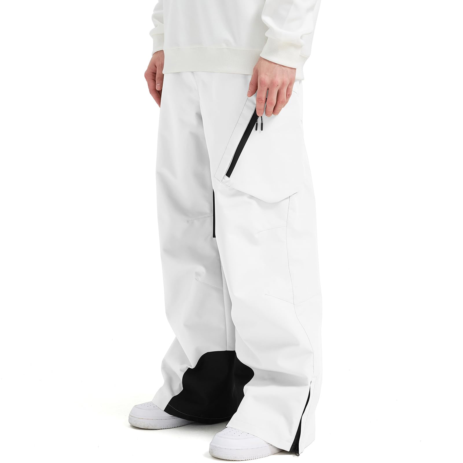 HOUZONIY Pantalones de nieve para hombre, resistentes al agua, para invierno, con tirantes, pantalones de esquí para hombre