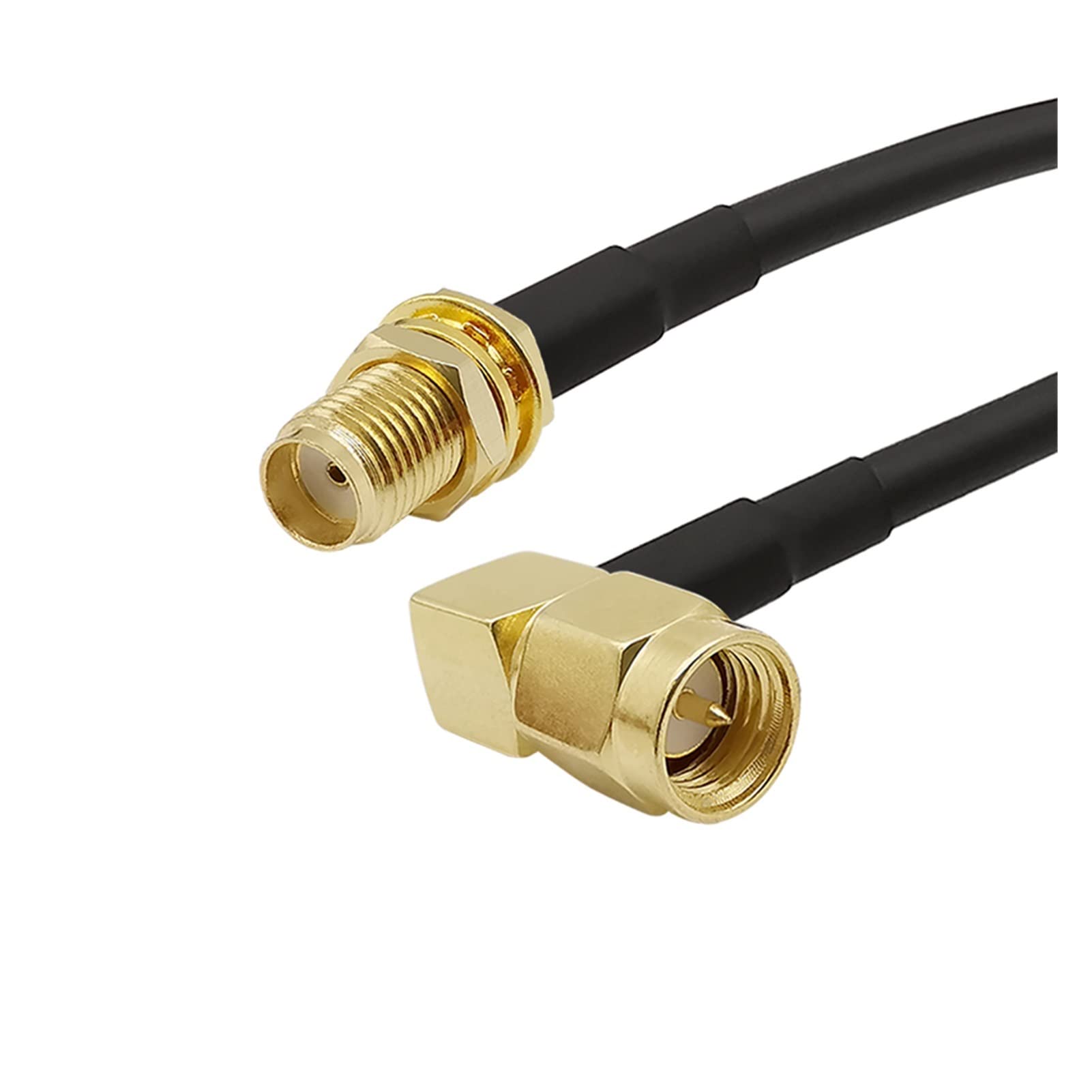 Demasiado Ángulo Recto SMA Macho a SMA Conector de mamparo Femenino Rg58 Cable coaxial WiFi Antena Extensión Cable de Pigtail 1m 2m 3m 5m 8m 10m (Color : 5 Meter)