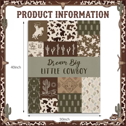 Image of Tegeme Western Baby Blanket Cowboy for Boys Girls, 30 x 40 Inch