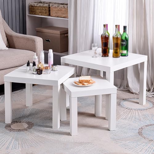 Table d'appoint en bois compacte pour salon et chambre - 6