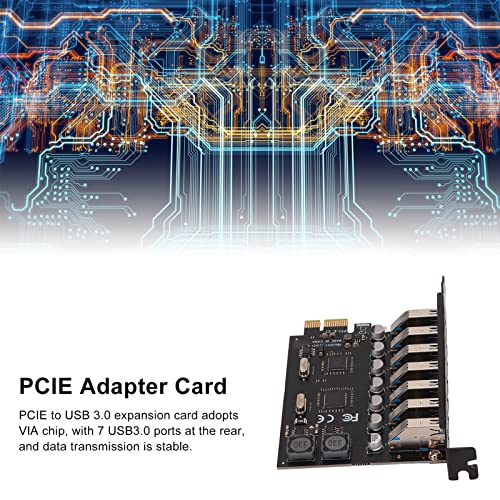 Image of PCIE to USB 3.0 Adapter Card, 5Gbps PCI Expansion Card, with Power Supply Module, 7 USB3.0 Ports, Compatible with USB1.1 /2.0, for Desktop PC