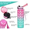 Elvira 32oz Motivational Fitness Sports Water Bottle with Time Marker & Removable Strainer,Fast Flow,Flip Top Leakproof Durable BPA Free