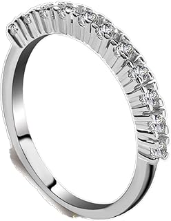 Viyuroyk 925 Sterling Silver Shiny Classic Row Drill Cubic Zirconia Rings Diamond Rings for Women Jewelry Findings Earring Backs Findings (US Code 6)