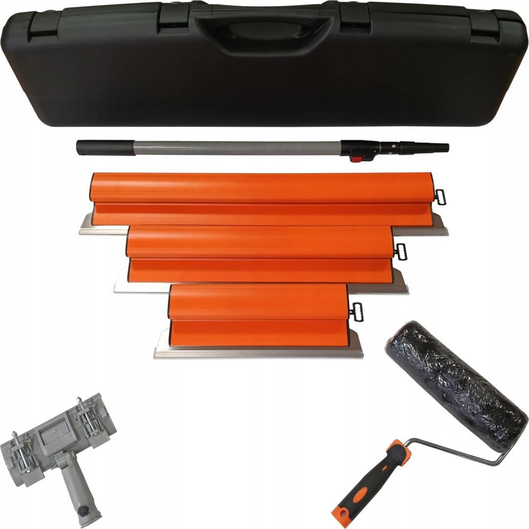 MARTEN TYTANX Mini zestaw szpatułek 3-częściowy 400/600/800 mm z uchwytem teleskopowym, adapter walizka, wałek – ostrza ze stali nierdzewnej 0,3 mm