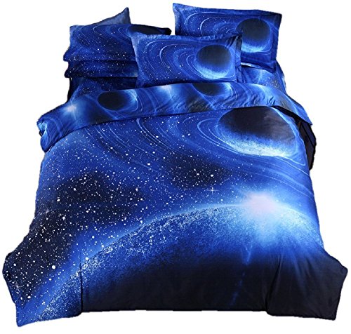YOU SA Blue Planet Bedding Polyester Bedding Set for Boys and Girls Twin...