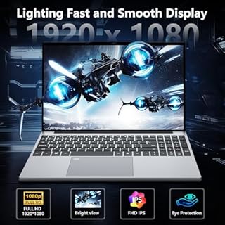 PC Portatile 15,6 Pollici,13th Gen N150 Processor,16GB RAM DDR4 1TB SSD, Win 11 Pro Notebook Tastiera Retroilluminata/Sblocco con Impronta Digitale, Webcam, USB 3.0, HDMI/Wi-Fi 5 Computer Portatile