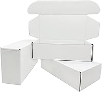 Vista 1 de Caja Blanca Pequeña 7 x 3.5 x 2 Pulgadas Paquete de 50 Cajas Corrugadas Reciclables para Regalos Almacenamiento Embalaje Comercial y Envío