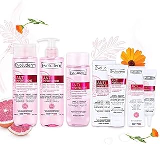 EVOLUDERM - Routine Soin Visage Zéro Défaut 5 produits Anti-imperfections - Purifiant - Ingrédients d'Origine Naturelle - Végan - Fabrication Française