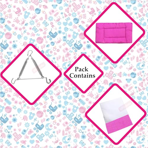 Image of Vparents Sleeping Essentials Set Mosquito Net & Spring (Pink) | Window Stand not Included, Polka Dots