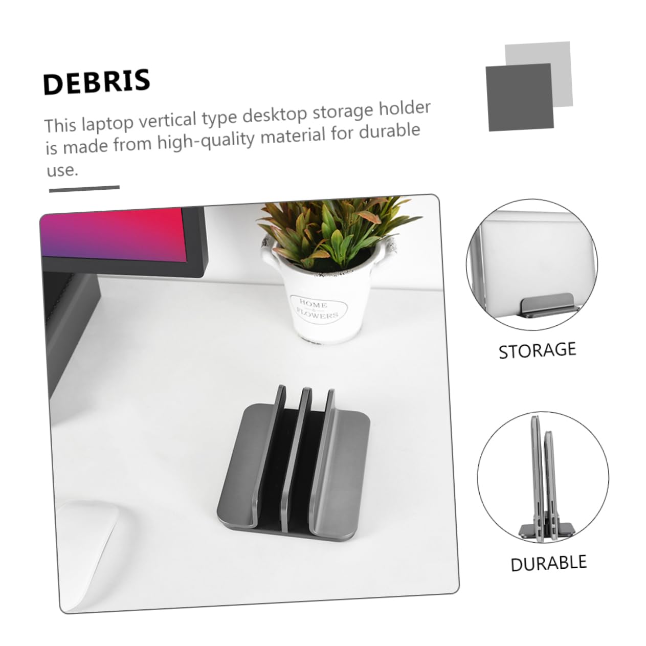 HOMSFOU Supporto Verticale Per Laptop Supporto Per Tablet Dock Verticale in Lega Di Alluminio Pratico Stabile Salva Spazio Design Elegante