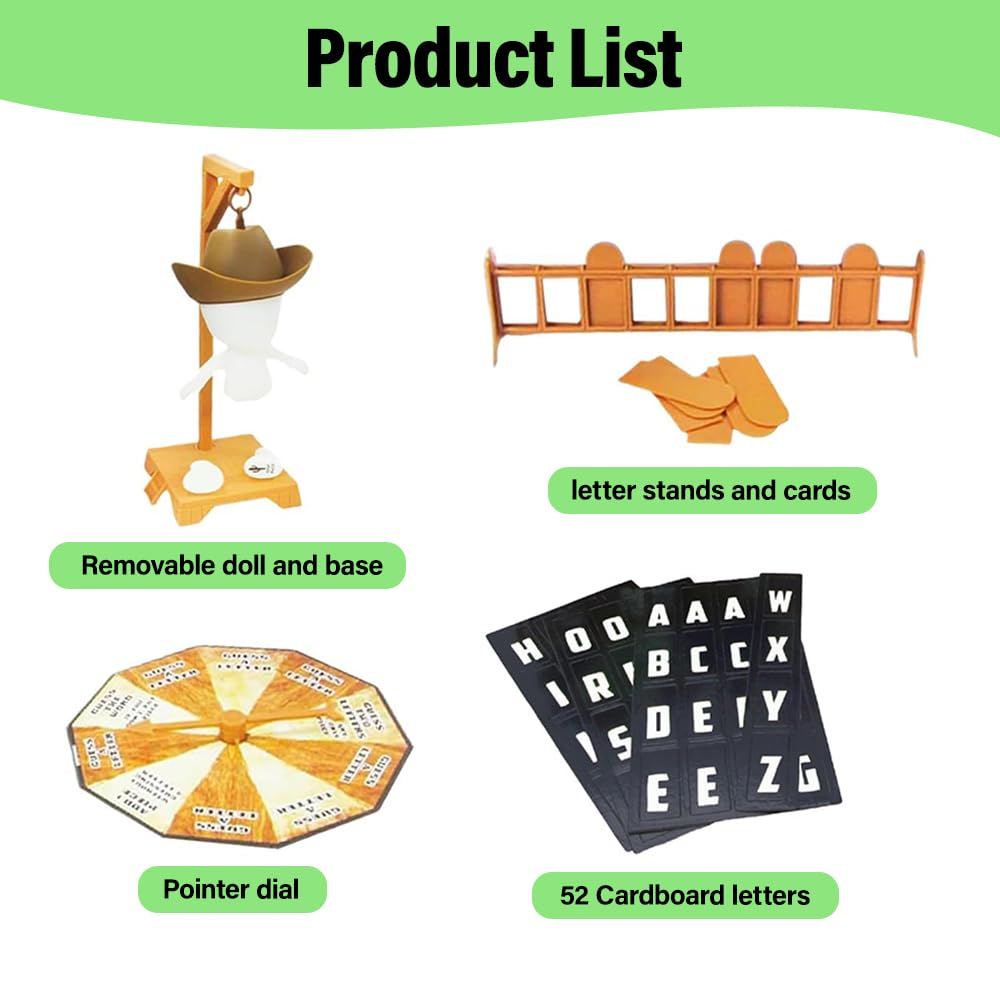 Ahorcado juego de mesa, Juego Ahorcado con Muñeco, Juego-de Mesa Infantil y Familiar, ortografía y Vocabulario, Magnetic Hangman Game, Infantil niños y niñas Desde 4 años de Edad