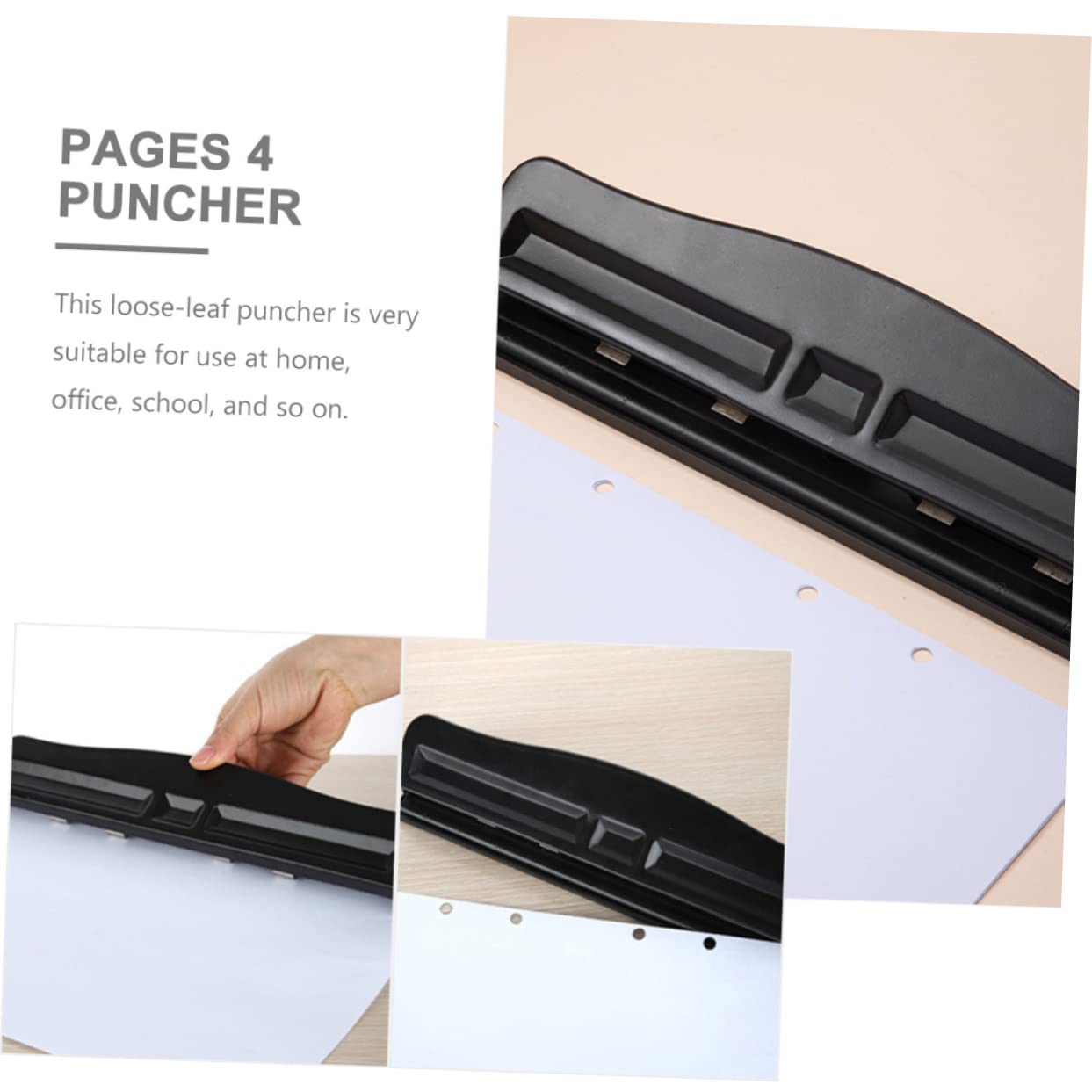 Tofficu Perforateur Manuel 4 Trous Pour Papier De Bureau Design Ergonomique Idéal Pour Lartisanat Et Les Projets
