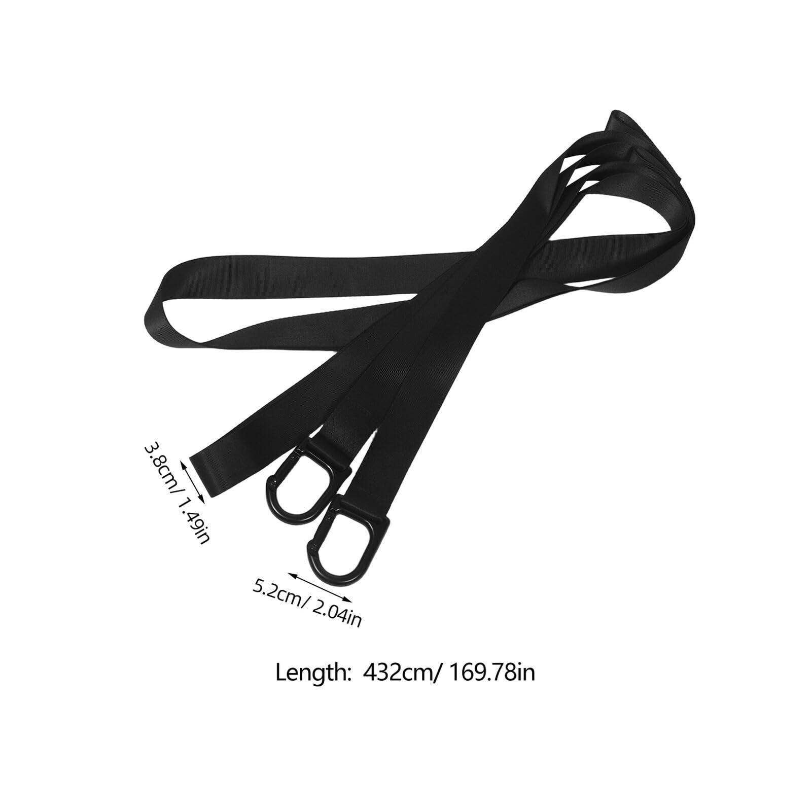 NOLITOY Cuerda de Remolque para Motos de Nieve 5,8 M, Correa Resistente de Poliéster Negra, Equipo de Rescate y Tracción para Atv y Trineos en Clima Frío