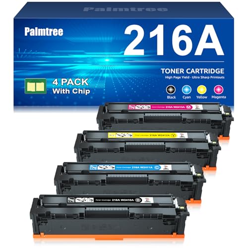 Palmtree 216A Tonerkartuschen für HP 216A W2410A Toner W2411A W2412A W2413A für Color LaserJet Pro MFP M183fw M182n M182nw M155nw M155a M183 M182 M155 Schwarz Cyan Magenta Gelb (mit Chip)