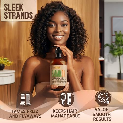 Image of Batana Oil Shampoo - Sulfate Free Thickening Formula - Paraben Free Volumizing Shampoo for Thinning, Fine Hair - Professional Volume Boosting Salon Care for Women and Men with Thin Hair - 16 Fl Oz