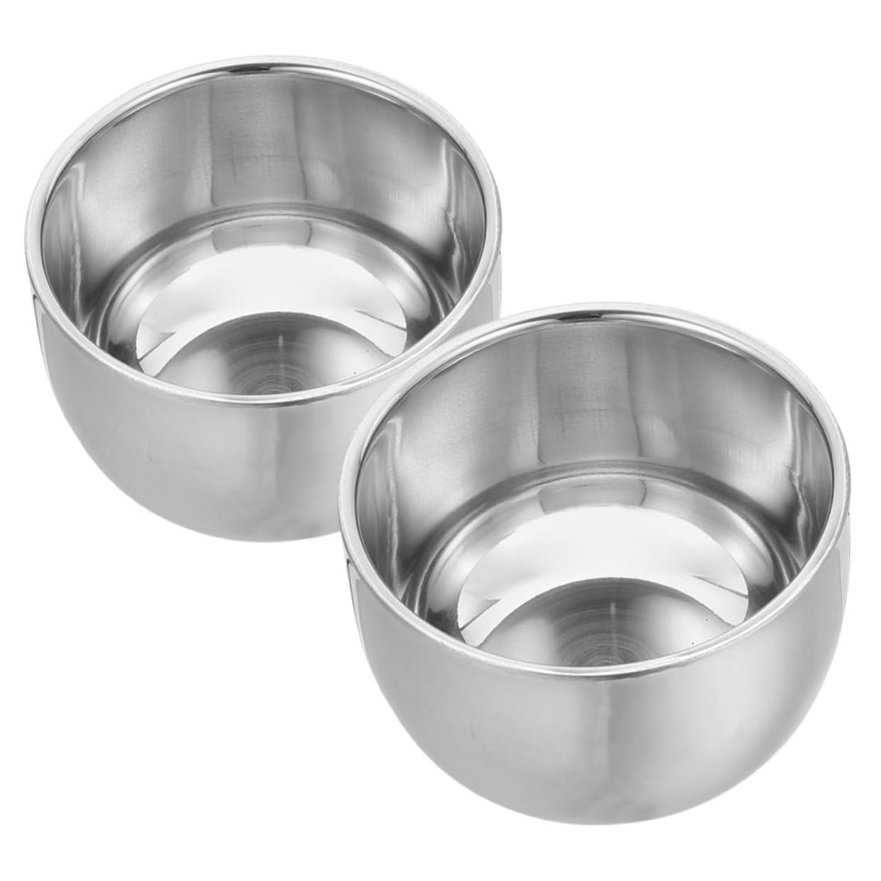 NOLITOY 2pc Shaving Soap Bowl 200ml Double Layer Stainless Steel Shaving Lather Bowl for Men Shave Bowl and St