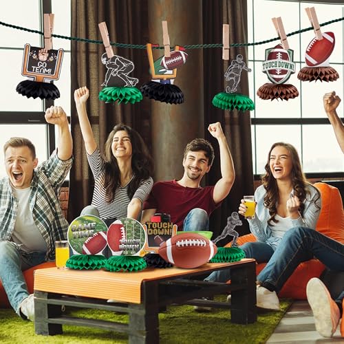 Football Party Table Decorations,Football Birthday Honeycomb Centerpieces Table Toppers,Game Day Party Table Decor Centerpiece Ornaments Supplies - Image 3