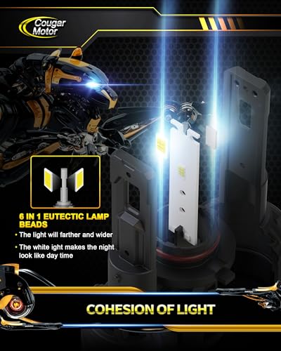 Image of Cougar Motor 9005 Bulbs, HB3 Fog Lights 6500K White Non-Polarity 9005 Fog Bulb or Off-Road Use Plug and Play - Pack of 2