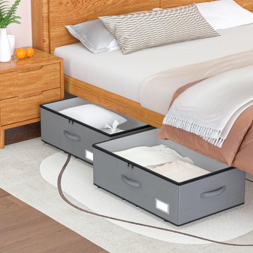 EE-RoomWorld Under Bed Storage with Wheels, No Assemble Required 12 inches height Under Bed Storage bins,Large capacity Rolling Underbed Shoe Storage containers,dorm underbed storage drawers by EE-RoomWorld - Used condition - Image 7