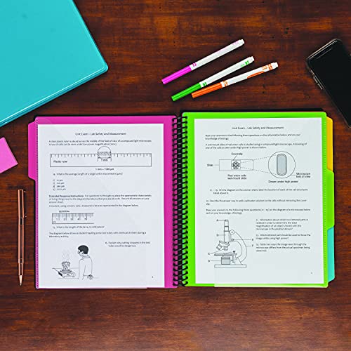 Samsill 24 Pocket Spiral Project Organizer With 12 Dividers, Customizable Front Cover, Erasable Write On Tabs In Fashion Colors, Pocket Poly Project Organizer #TOP5