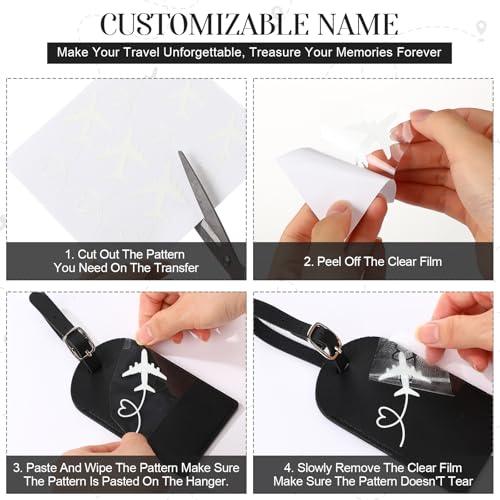 Marspark 6 Sets Personalized Passport Holder Cover and Luggage Tag with Name Sticker for Birthday Trip Bridesmaid Proposal Gift Family Christmas Gift Traveler Must Have Wedding Party Favor3