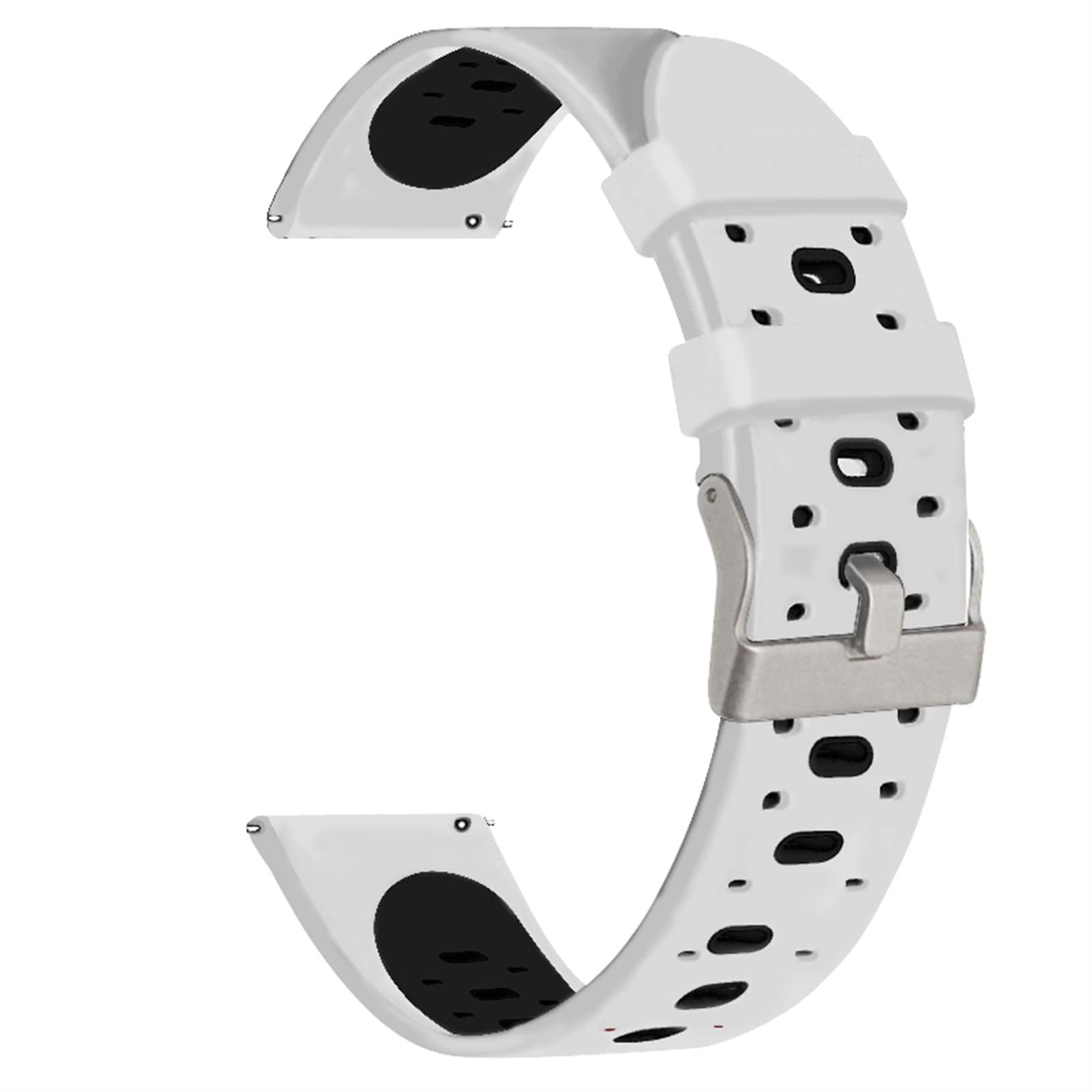Bracelet Garmin Forerunner 245 silicone blanc noir 20mm - 8