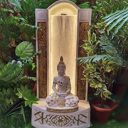 Shawshank Home Decor Water Fountain Jharna Buddha Fiber Water Fountain for Living Room Shawshank Home Decor Garden Patio Deck Porch - Yard Art Decoration Gift Gifting with LED Lights Water Pump-image-41